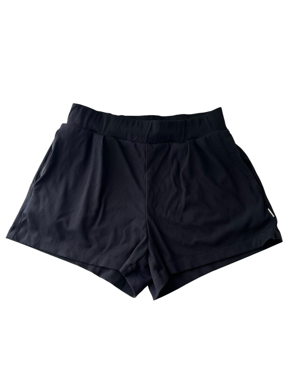 Vuori Ribbed Athleisure Lounge Shorts Black Size Small